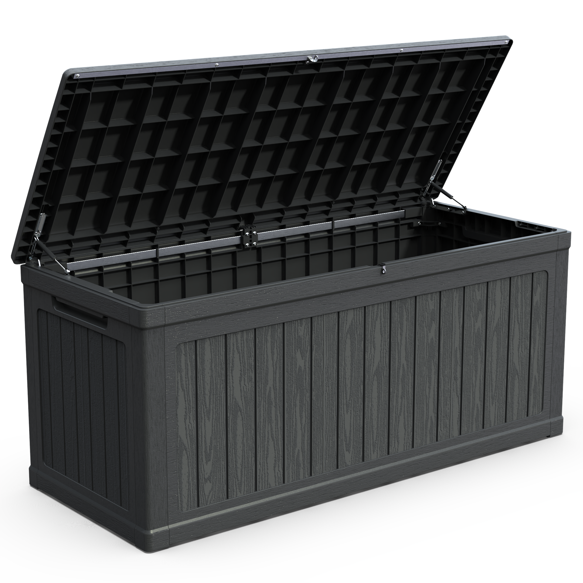 260 Gallon Large Outdoor Storage XXL Deck Box for Patio Furniture, Outdoor Cushions, Garden Tools and Sports/Pools Equipment, Waterproof Resin, Lockable, Black